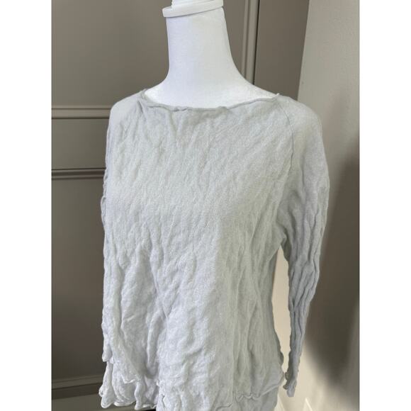 Mj. Watson Gray Pullover Tiered Sweater Sz L 70% Cotton 30% Steel Luxury Knit - Picture 2 of 9